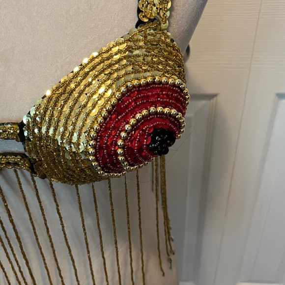 Hand beaded Belly Dancing bra - Picture 3 of 15